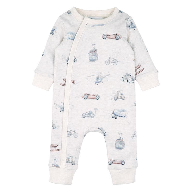 Bébé Finley Print Ls Zip Romper